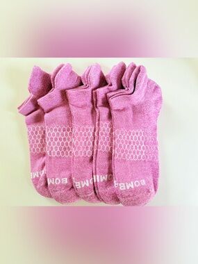 Bombas 5 Pack Pink Cushioned Ankle Socks Size M